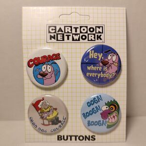 Courage The Cowardly Dog Pin Buttons Muriel & Eustis Official Badges Set Of 4